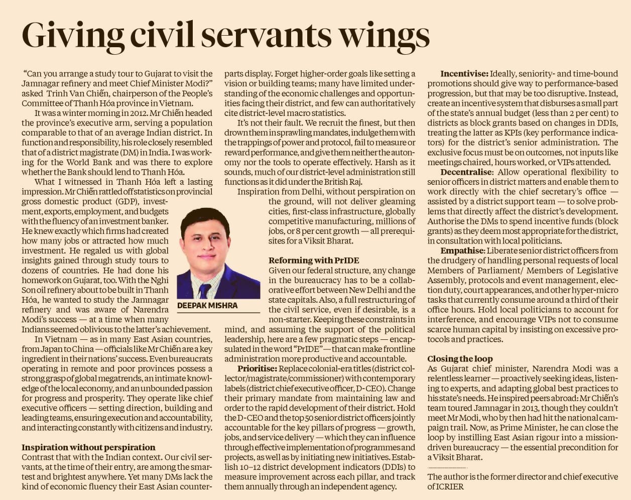 Giving civil servants wings
